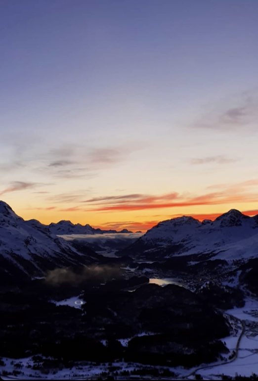 Sončni zahod nad St. Moritzem - Švica